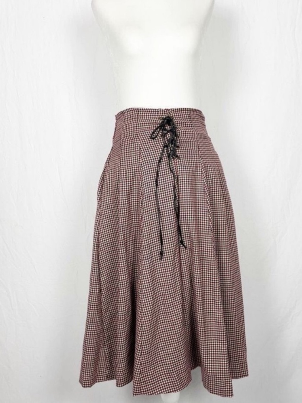 With Love Alice’s Pig Plaid Midi Skirt